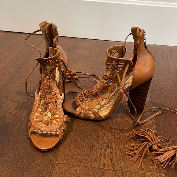 SCHUTZ Shoes - Schutz Brown Lace Up Heels Size 7